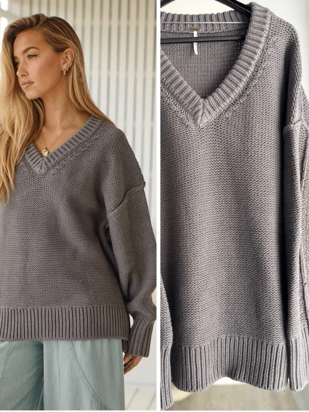 Free People Alli Oversized Chunky
Heavy Sweater Size Small